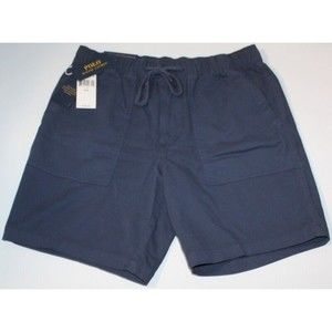Polo Ralph Lauren Mens Shorts Relaxed Fit Sz M 8" Inseam Navy Blue MSRP $125 NEW